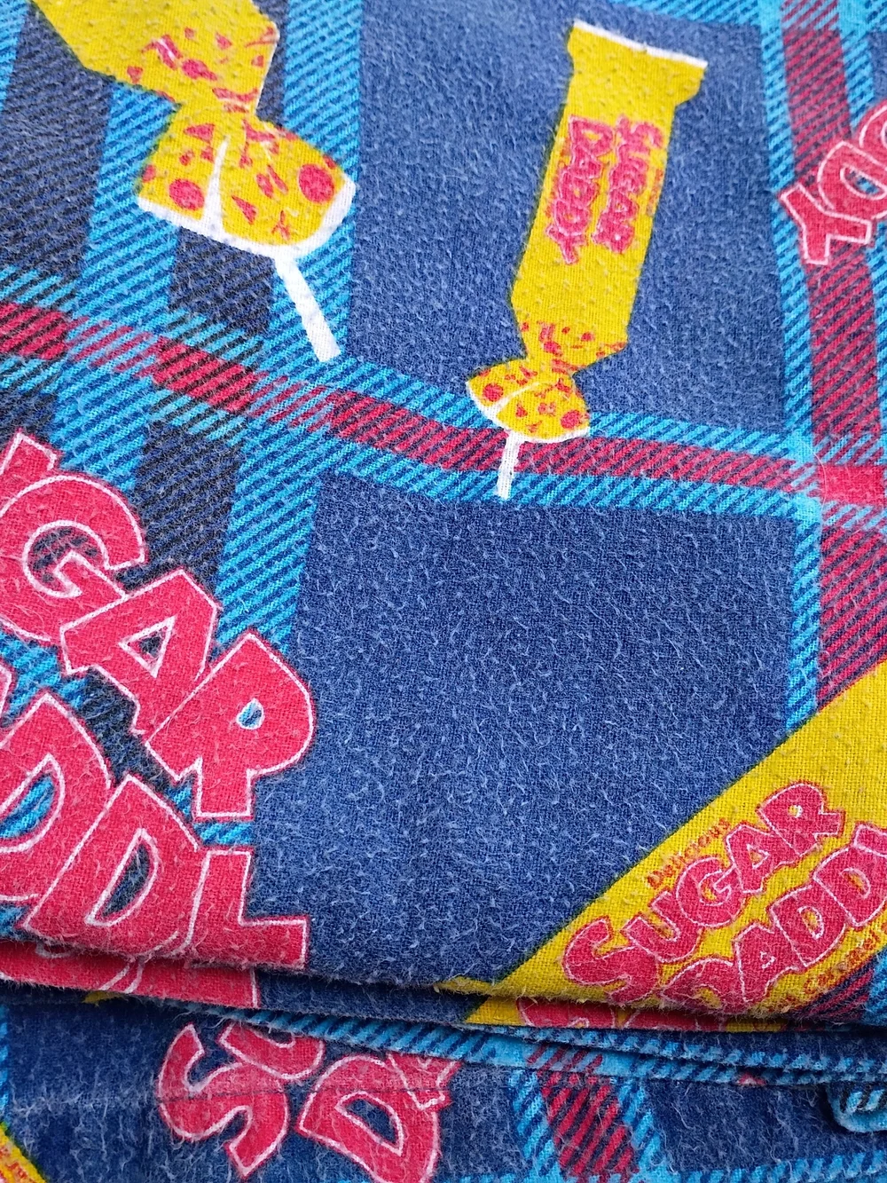 Vintage Franco Sugar Daddy Full Sized Flannel Sheet Set Fitted, Flat, Pillowcase